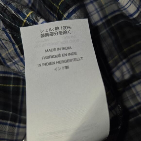 J Crew Womens XS Plaid Button Up Shirt Sequins Green Blue Round Hem Lace Casual - Picture 11 of 11